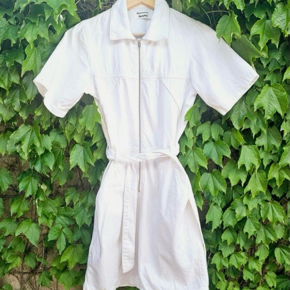🐇✨NWT🤍Reformation Sadie Tie Waist White Romper